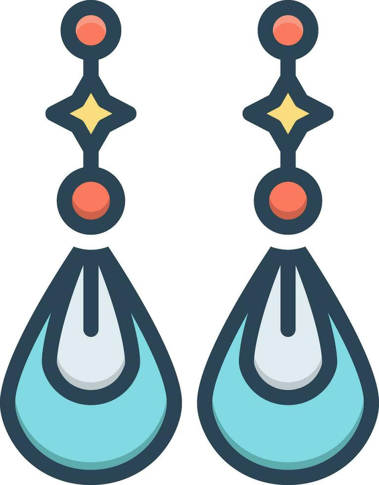Färg ikon för örhängen vektor