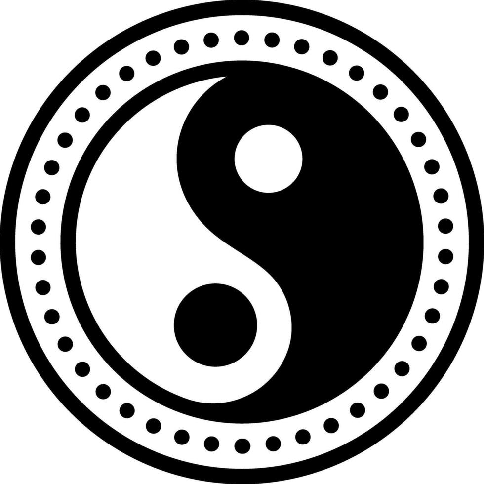 fast ikon för yin vektor