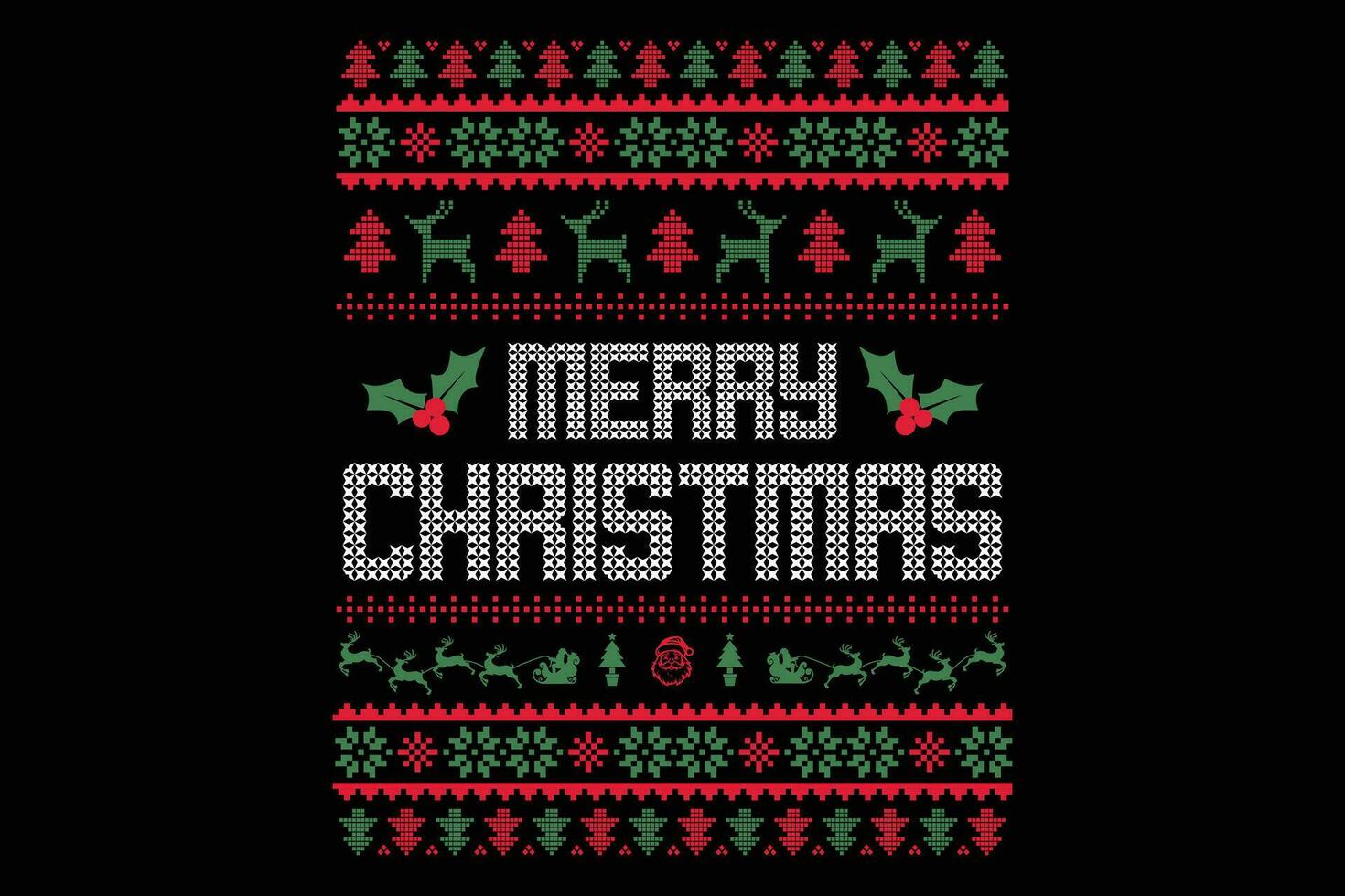 fröhlich Weihnachten hässlich Sweatshirt Design. vektor