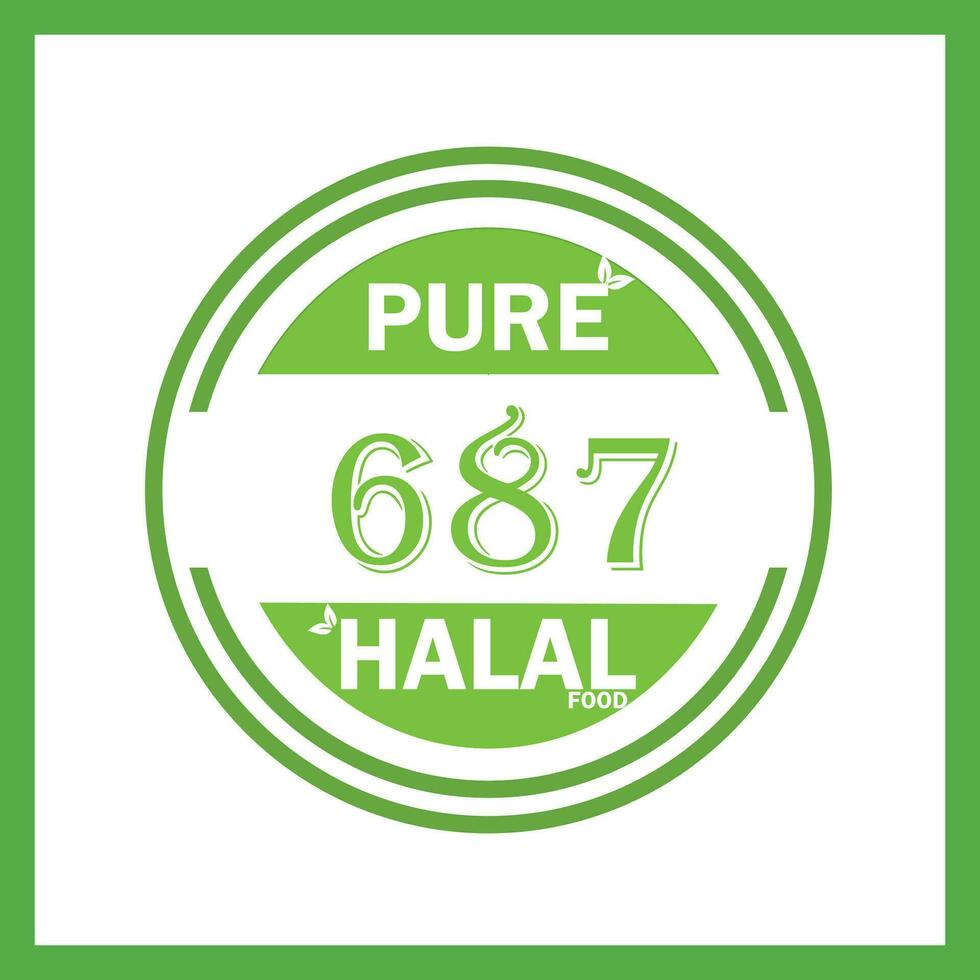 design med halal blad design 687 vektor