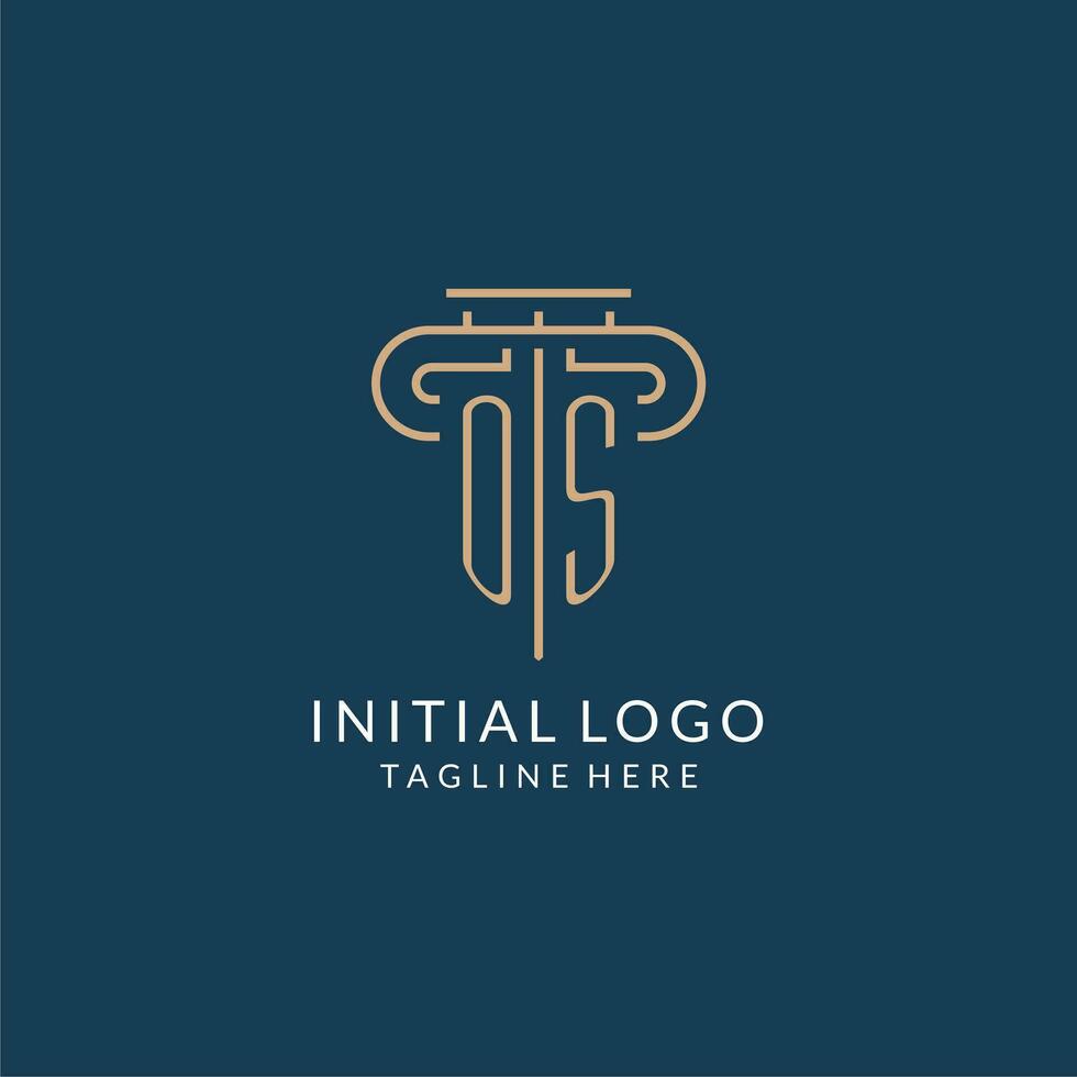 Initiale Brief os Säule Logo, Gesetz Feste Logo Design Inspiration vektor