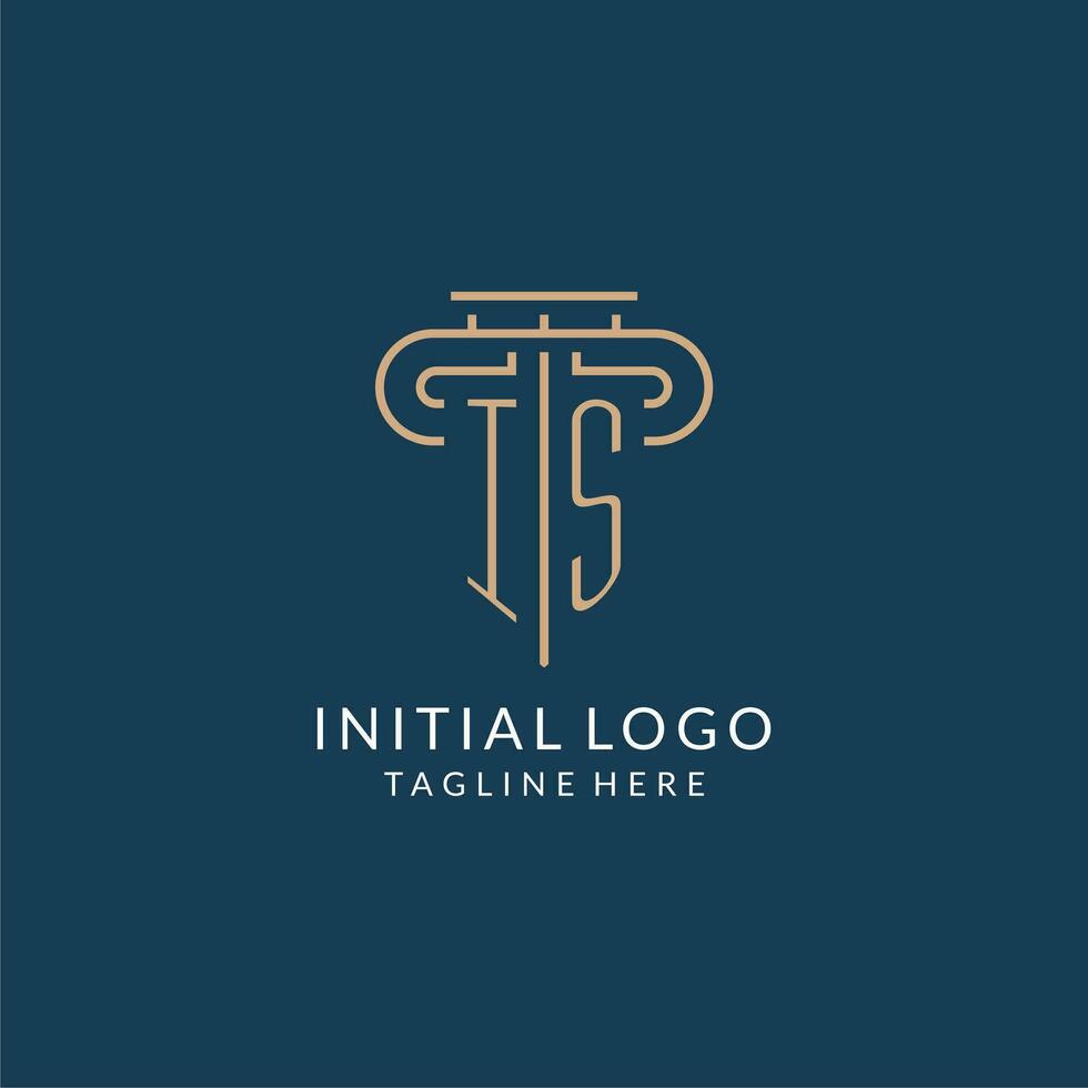 första brev är pelare logotyp, lag fast logotyp design inspiration vektor