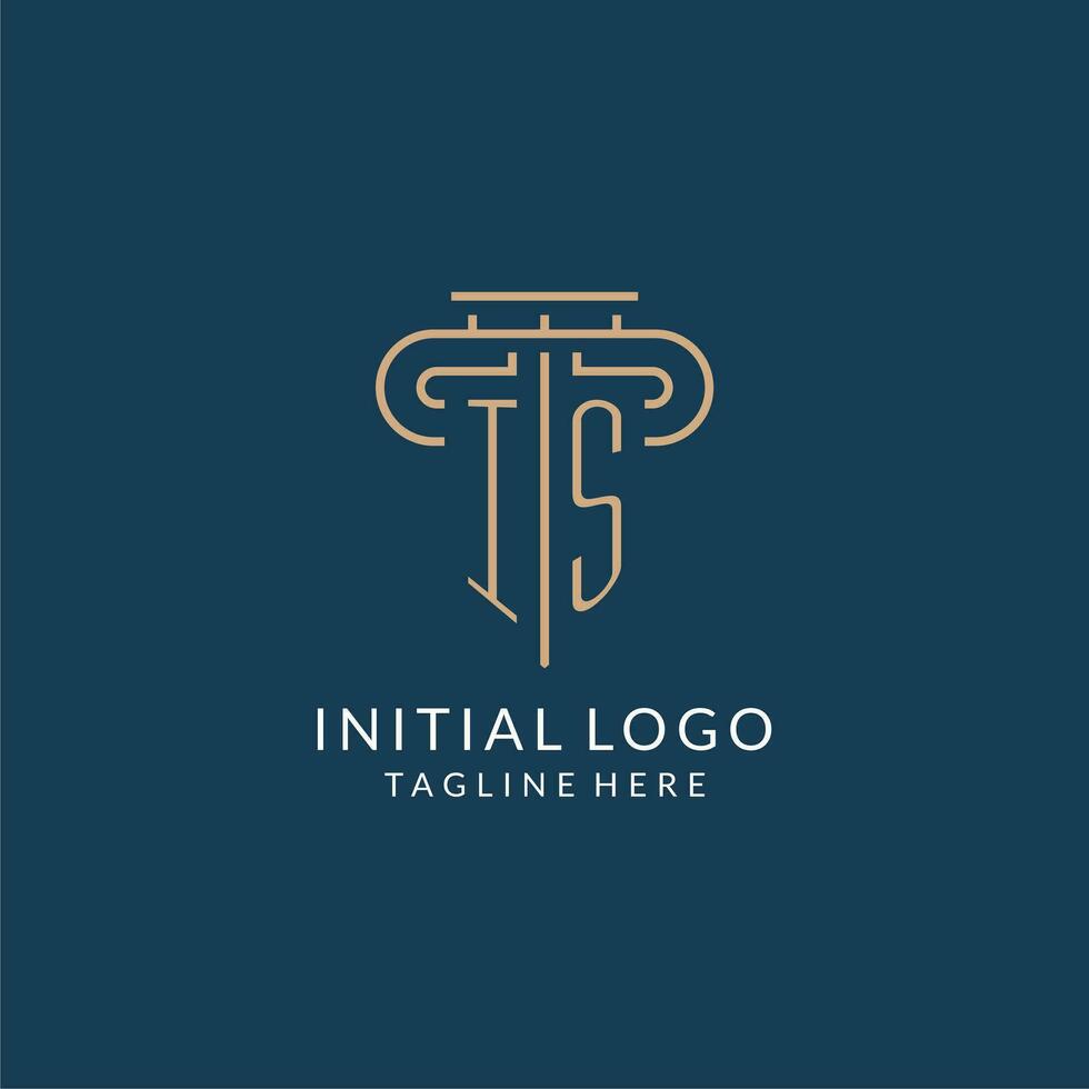 Initiale Brief ist Säule Logo, Gesetz Feste Logo Design Inspiration vektor