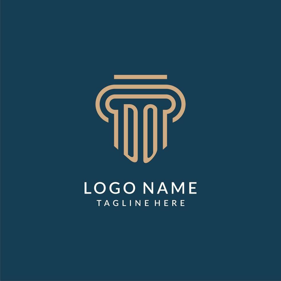 första do pelare logotyp stil, lyx modern advokat Rättslig lag fast logotyp design vektor
