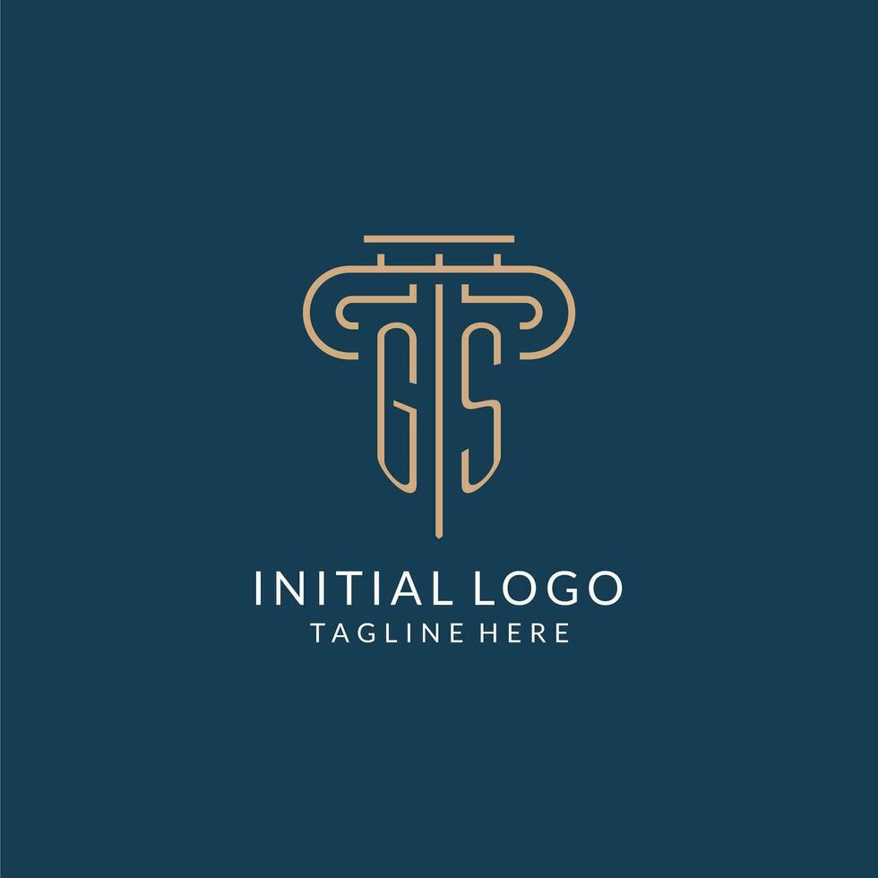 Initiale Brief gs Säule Logo, Gesetz Feste Logo Design Inspiration vektor