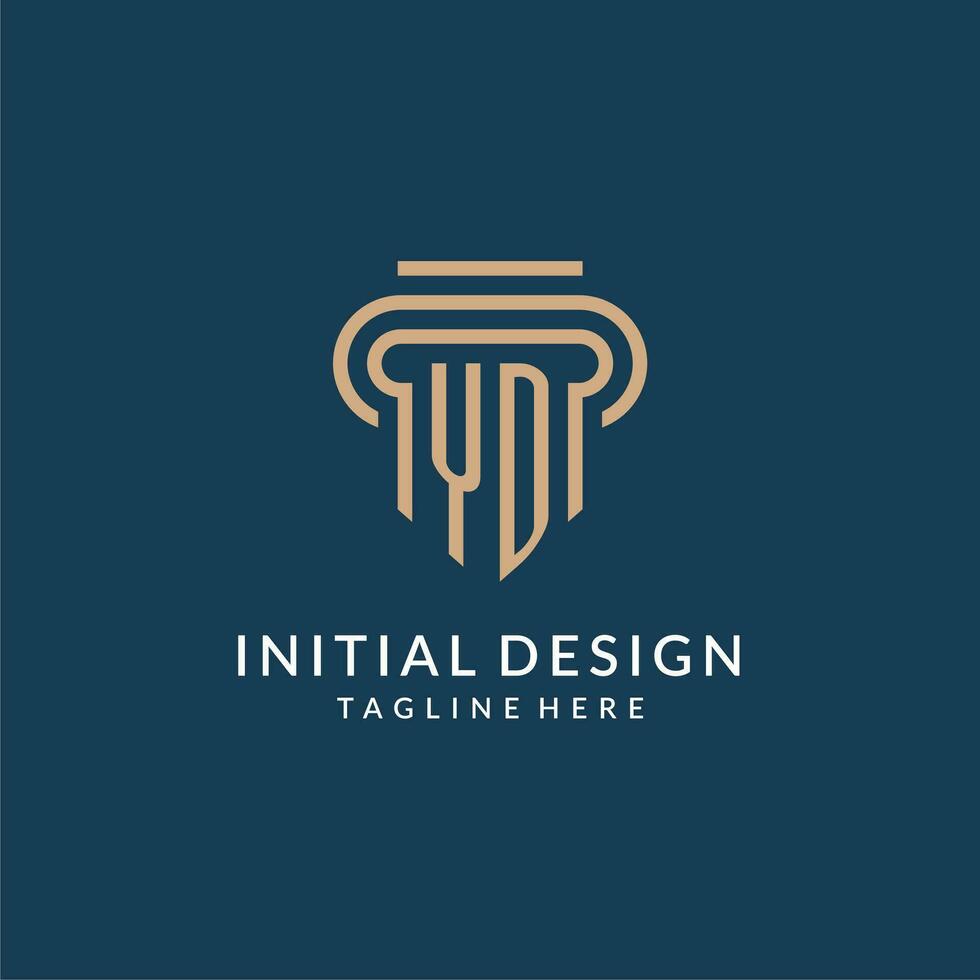 Initiale yd Säule Logo Stil, Luxus modern Anwalt legal Gesetz Feste Logo Design vektor