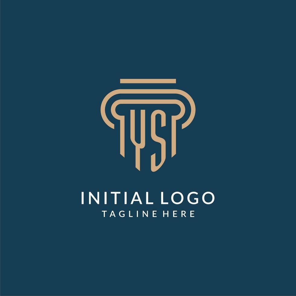Initiale y Säule Logo Stil, Luxus modern Anwalt legal Gesetz Feste Logo Design vektor