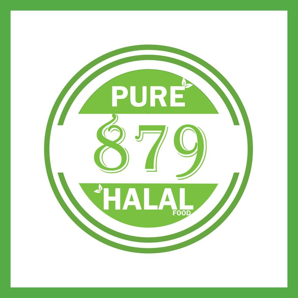 design med halal blad design 879 vektor