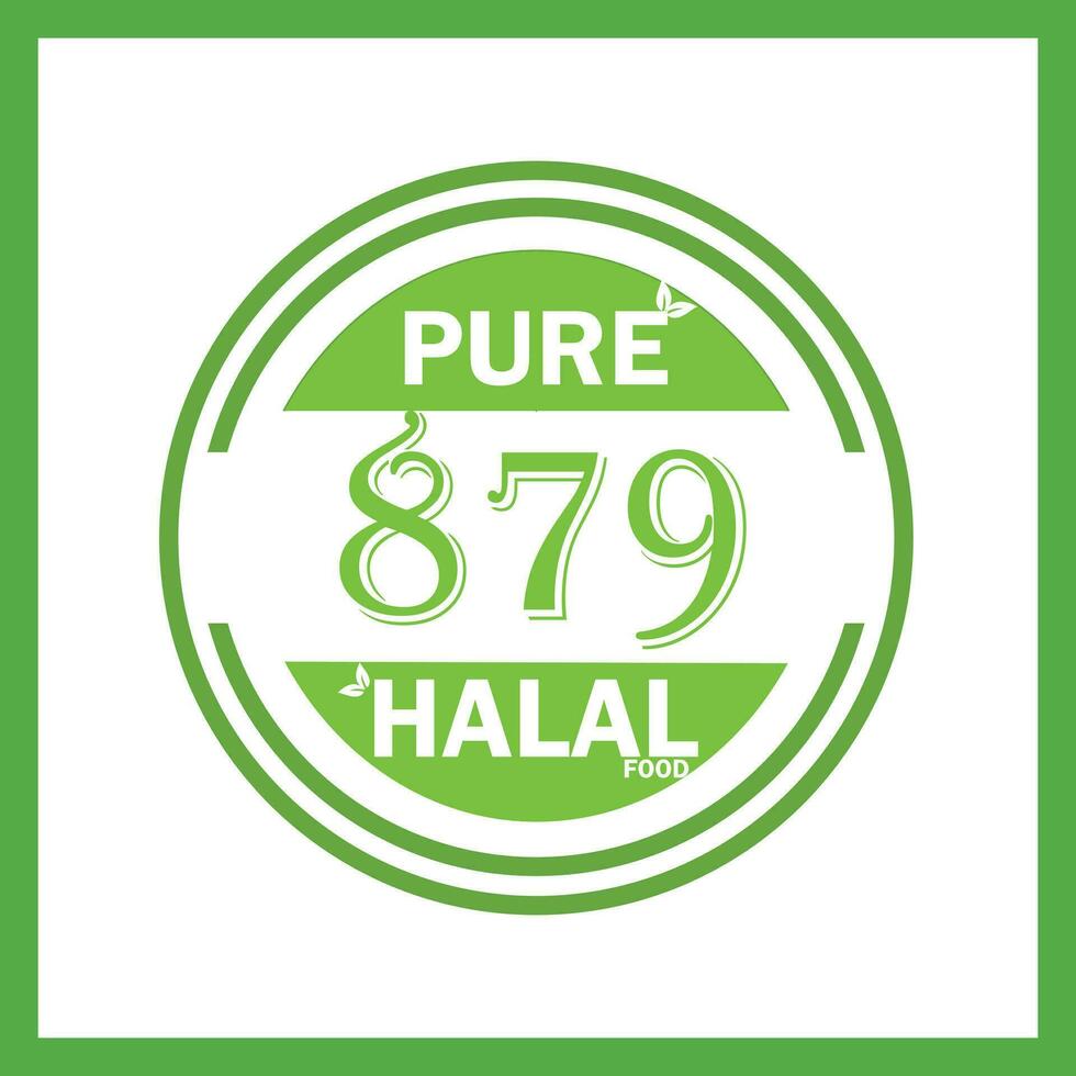 Design mit halal Blatt Design 879 vektor