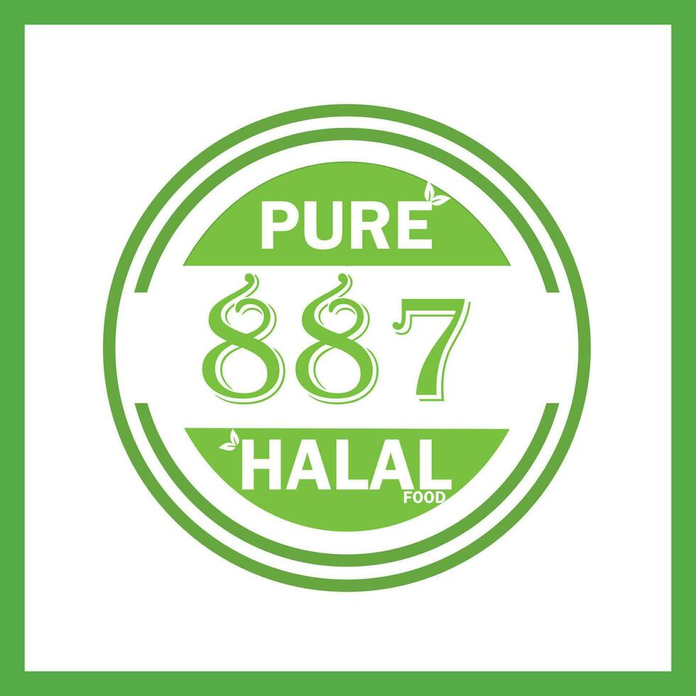 Design mit halal Blatt Design 887 vektor