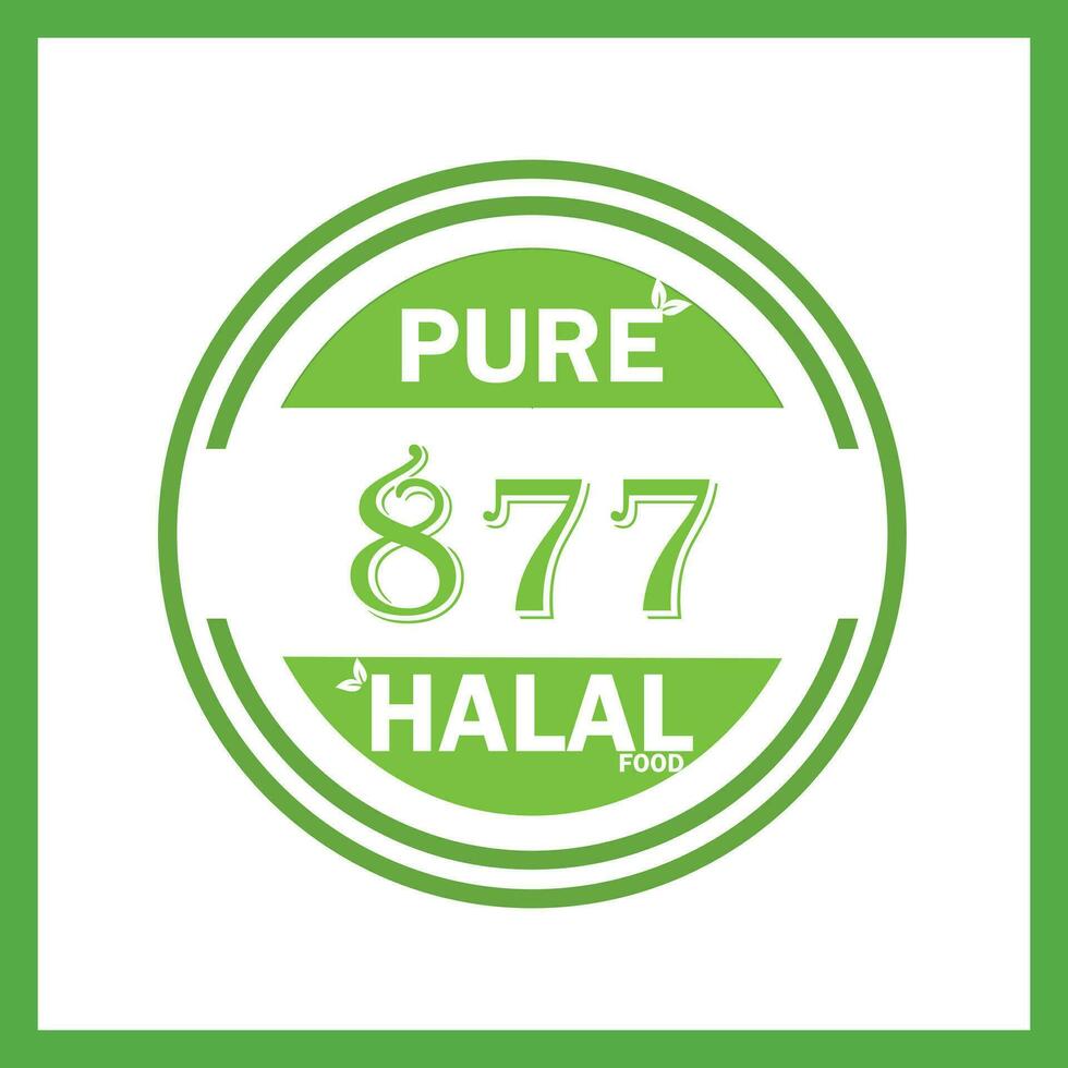 design med halal blad design 877 vektor