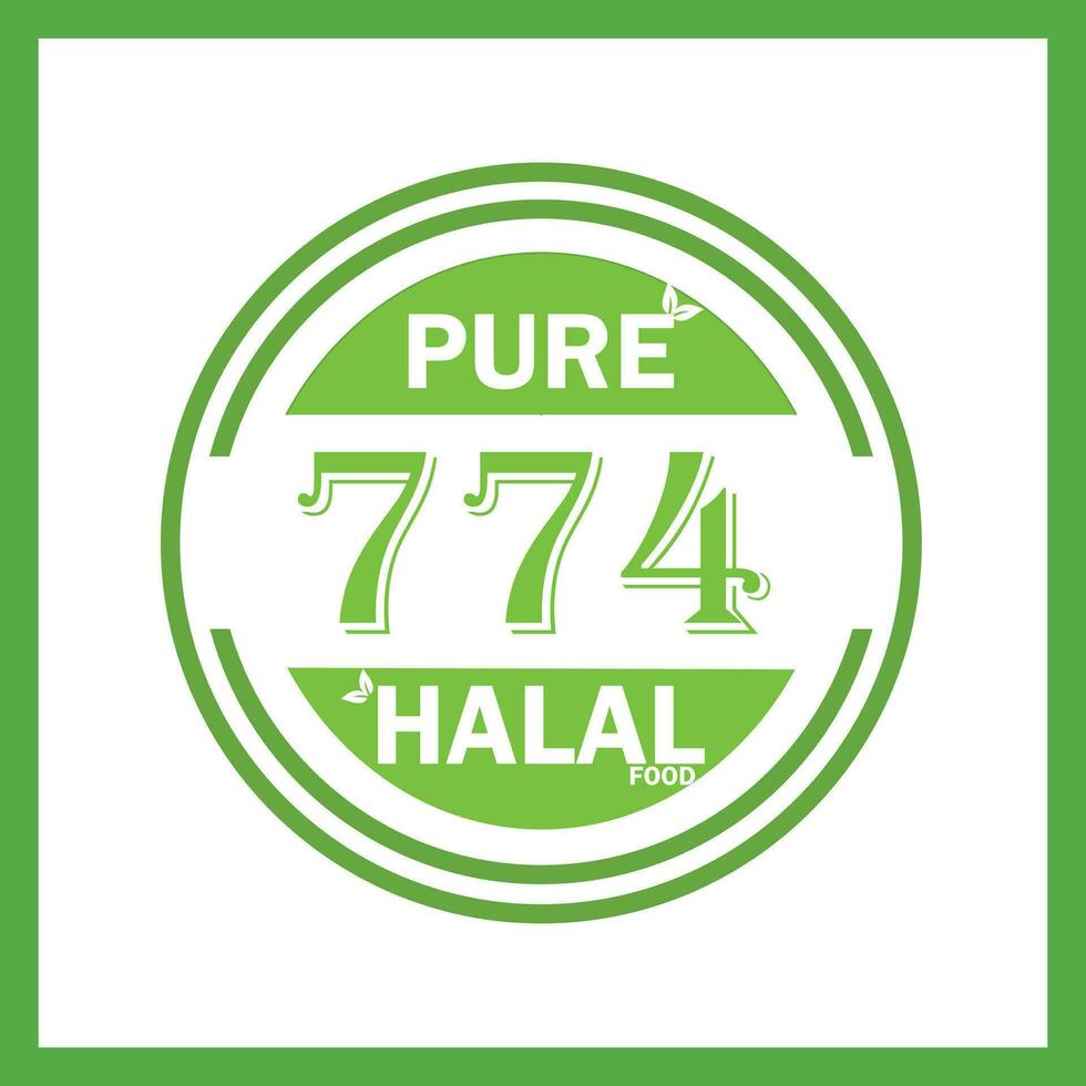 design med halal blad design 774 vektor