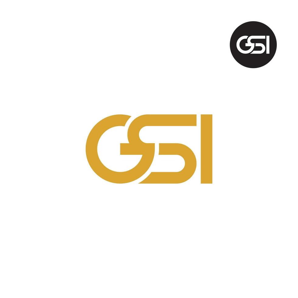 brev gsi monogram logotyp design vektor