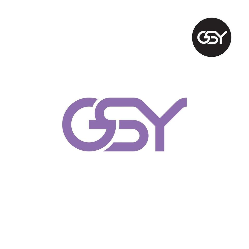 brev gsy monogram logotyp design vektor
