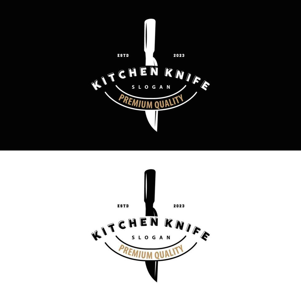 Küche Messer Logo, Koch Messer Logo Vektor Design Illustration Vorlage