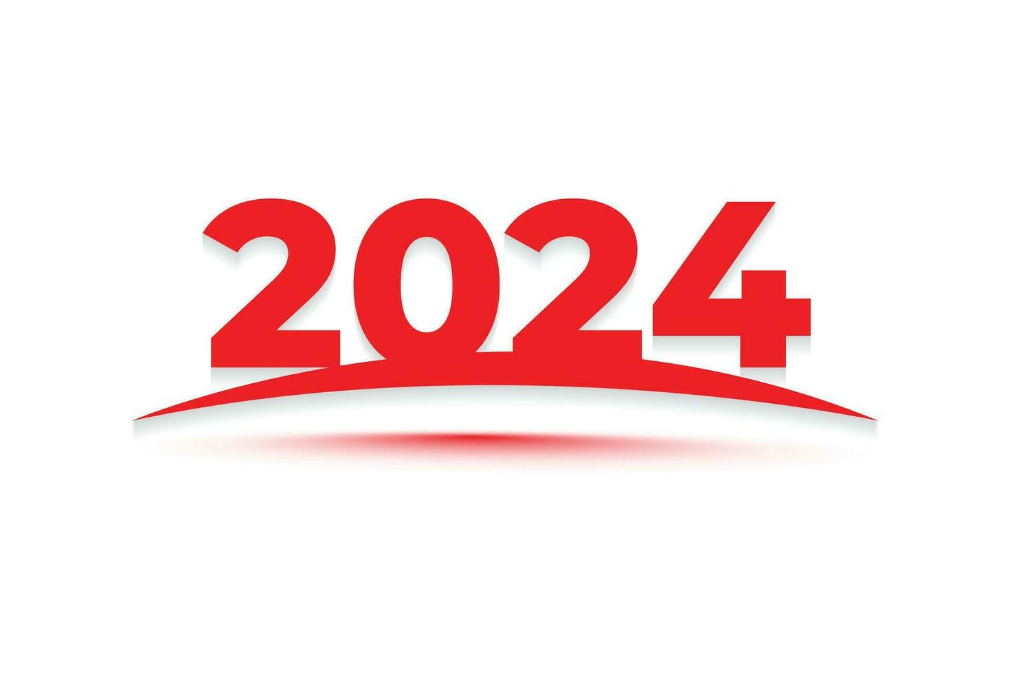 glücklich Neu Jahr 2024 kreativ rot Typografie Text Logo Design vektor