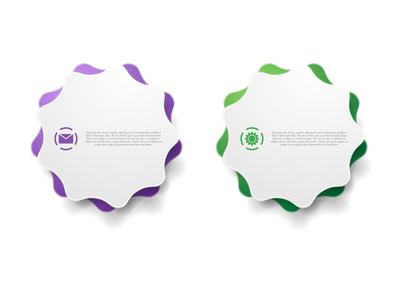 abstrakt tech företags- webb klistermärke etiketter grön violett design vektor