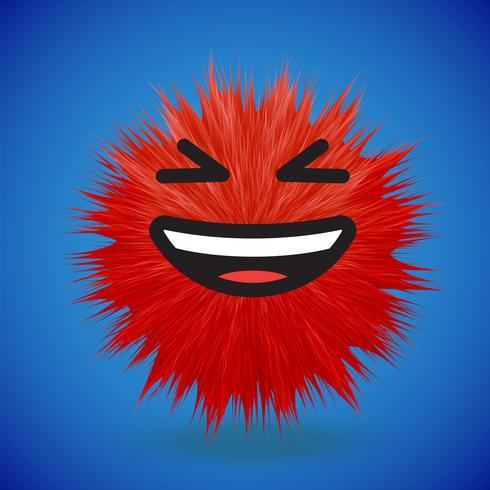 Hochdetaillierter smiley Emoticon des Pelzes 3D, Vektorillustration vektor