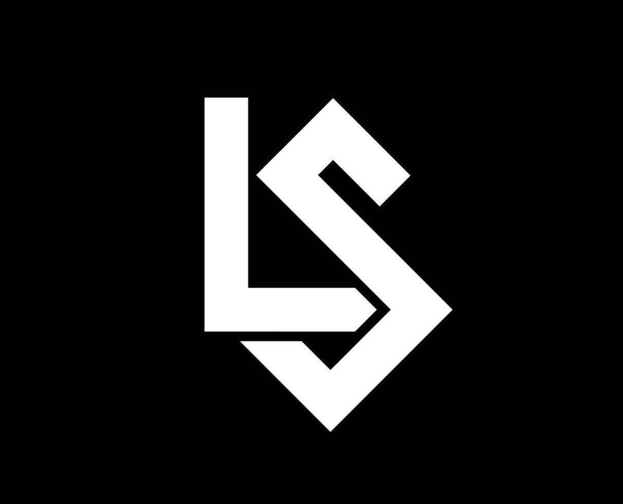 lausanne Sport Verein Symbol Logo Weiß Schweiz Liga Fußball abstrakt Design Vektor Illustration mit schwarz Hintergrund