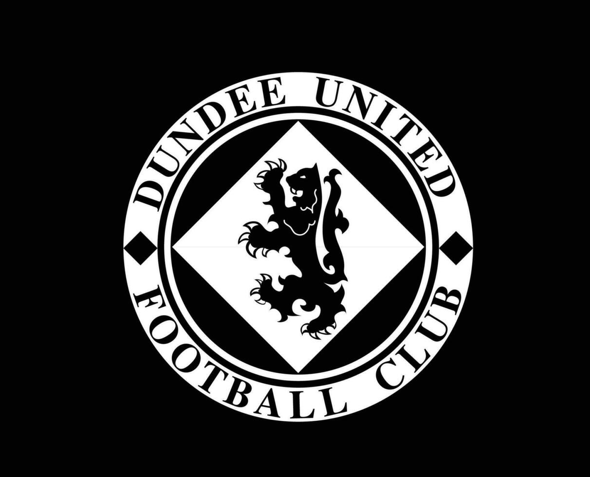 dundee förenad fc klubb symbol logotyp vit skottland liga fotboll abstrakt design vektor illustration med svart bakgrund