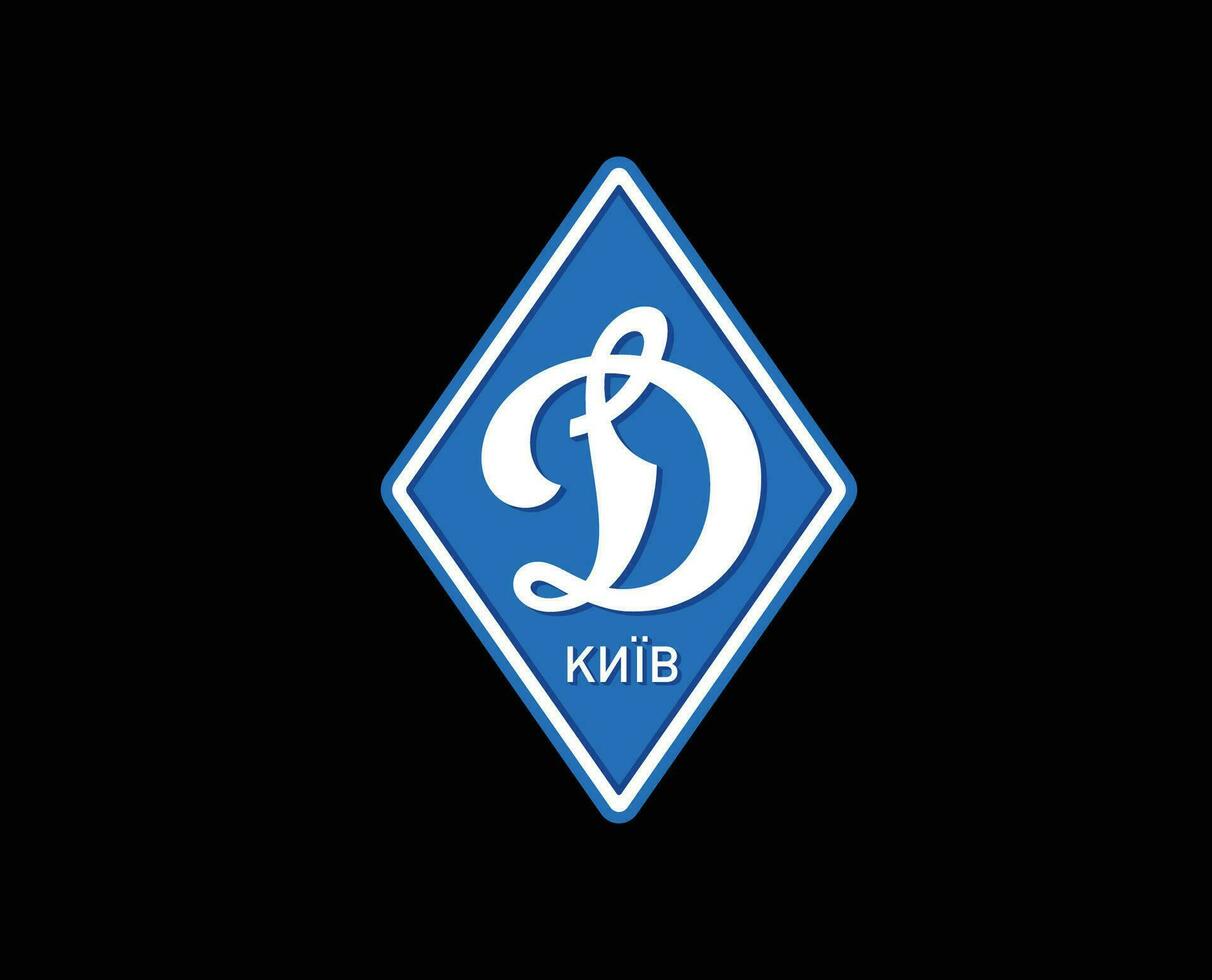 dynamo kyiv klubb symbol logotyp ukraina liga fotboll abstrakt design vektor illustration med svart bakgrund