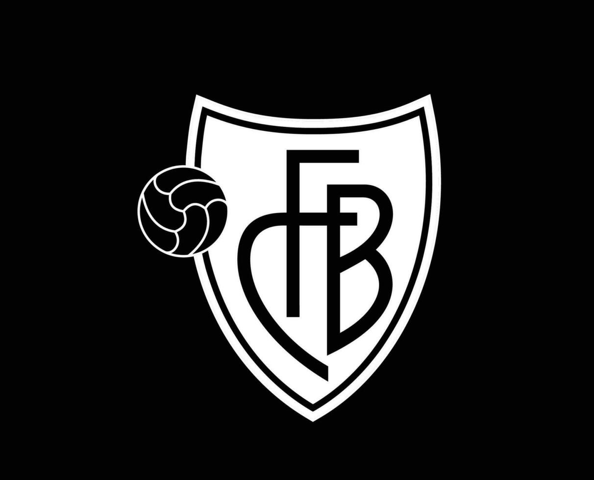 Basel Logo Verein Symbol Weiß Schweiz Liga Fußball abstrakt Design Vektor Illustration mit schwarz Hintergrund