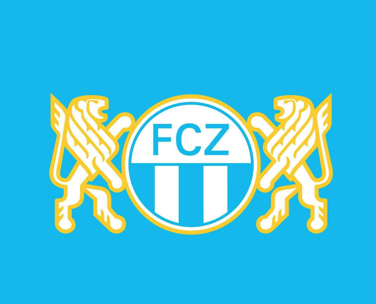 zurich klubb logotyp symbol schweiz liga fotboll abstrakt design vektor illustration med blå bakgrund