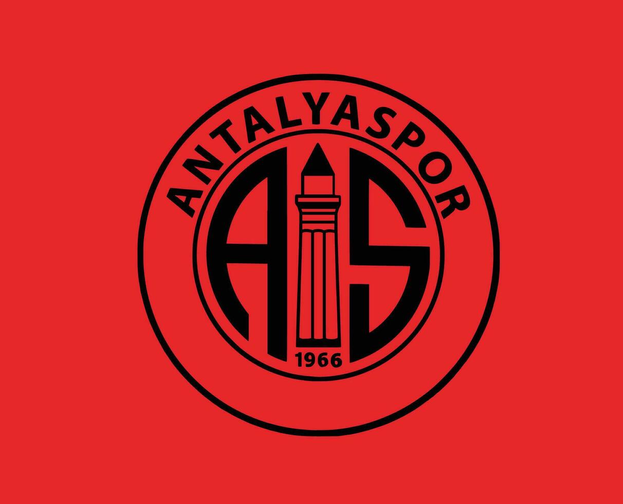 Antalyaspor Verein Logo Symbol schwarz Truthahn Liga Fußball abstrakt Design Vektor Illustration mit rot Hintergrund