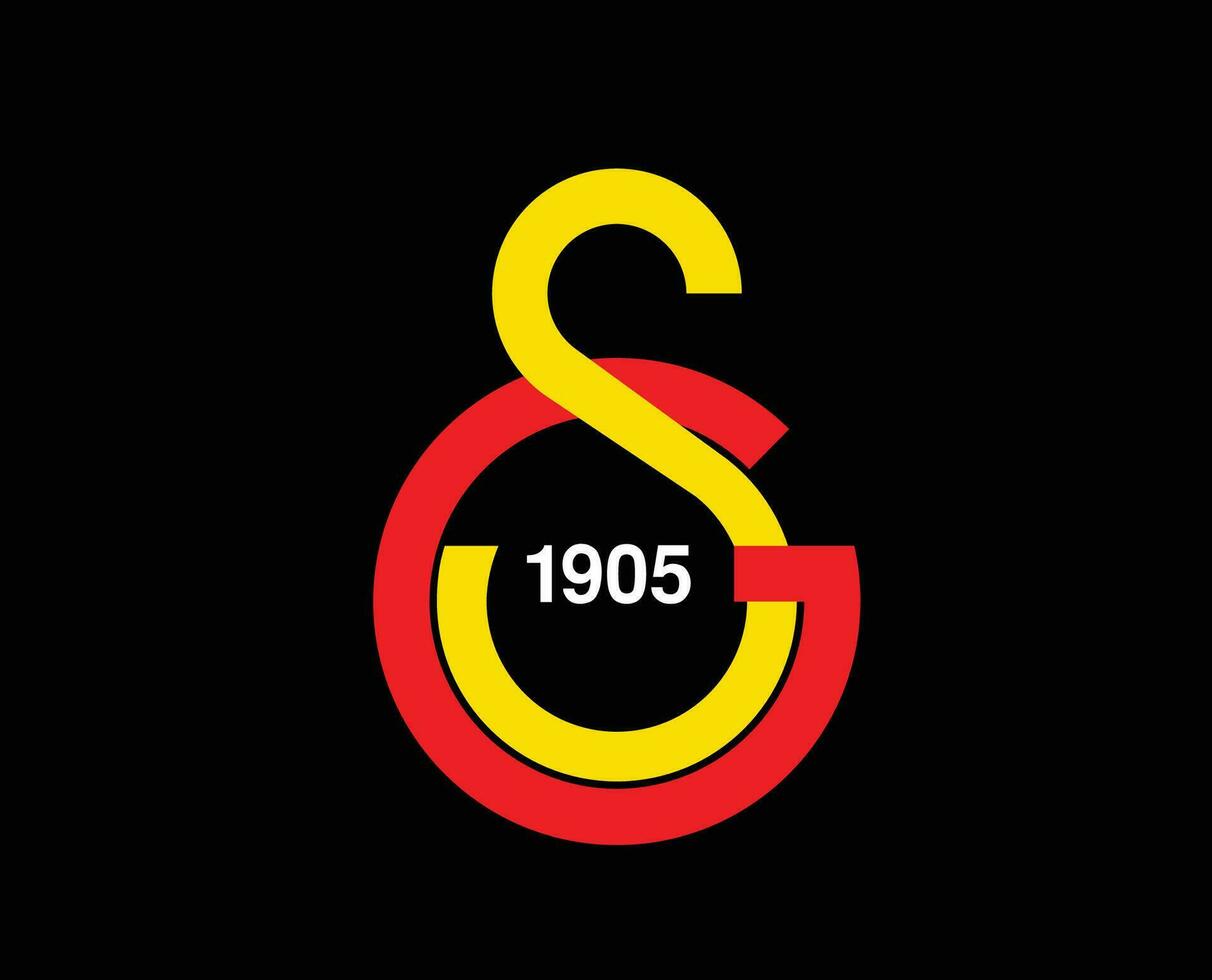 galatasaray symbol klubb logotyp Kalkon liga fotboll abstrakt design vektor illustration med svart bakgrund