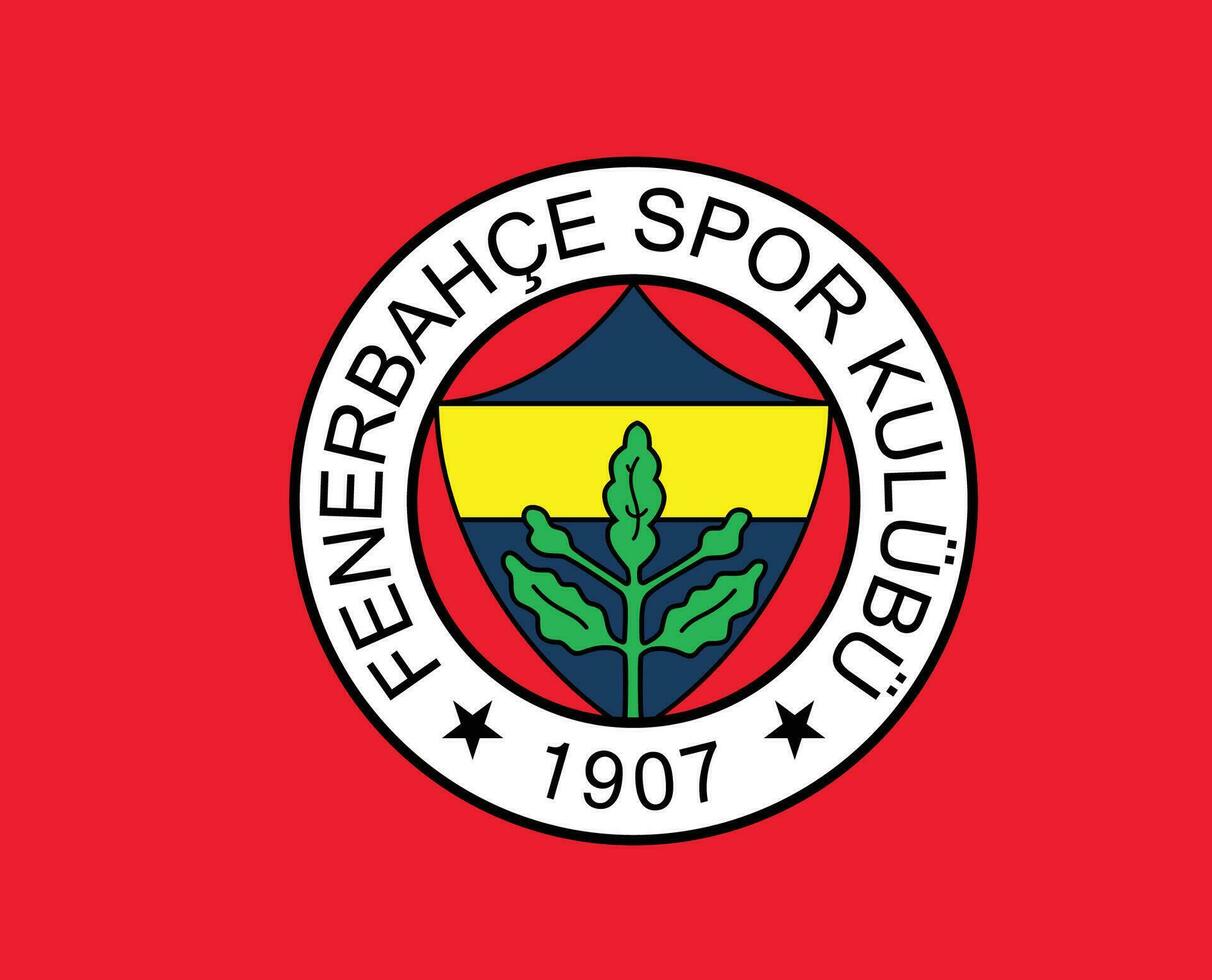 fenerbahce klubb logotyp symbol Kalkon liga fotboll abstrakt design vektor illustration med röd bakgrund