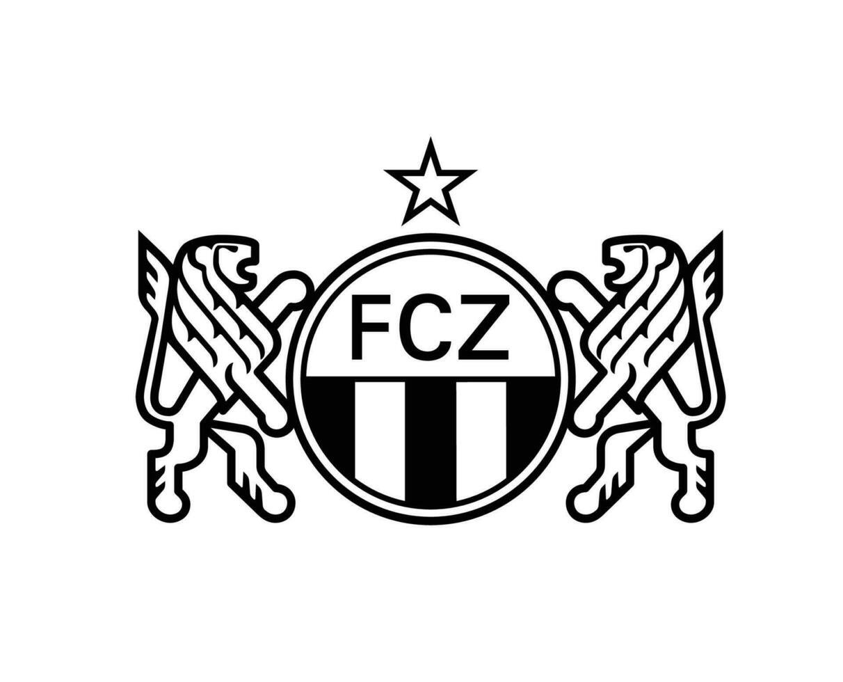 zurich klubb symbol logotyp svart schweiz liga fotboll abstrakt design vektor illustration
