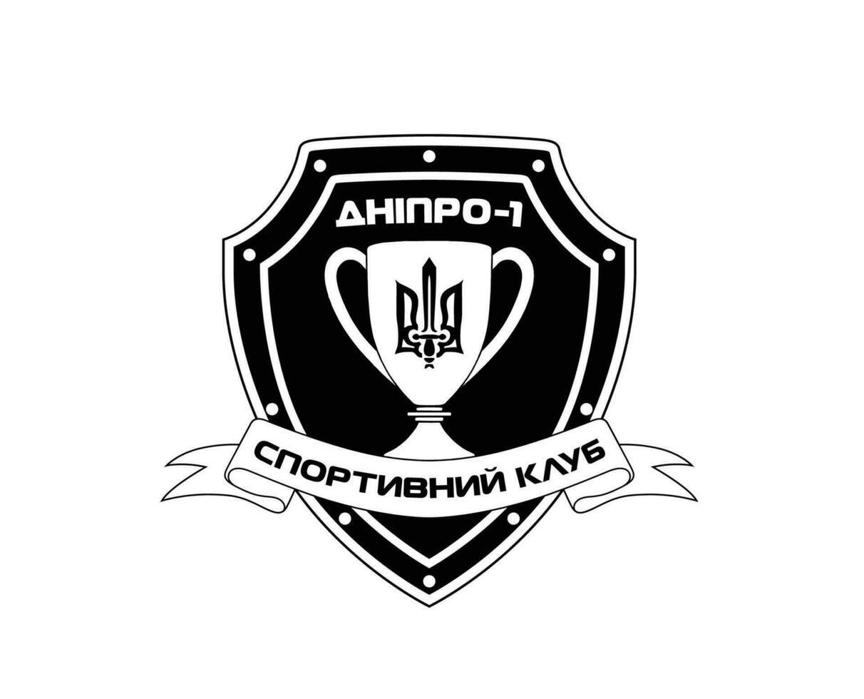 dnipro klubb logotyp symbol svart ukraina liga fotboll abstrakt design vektor illustration