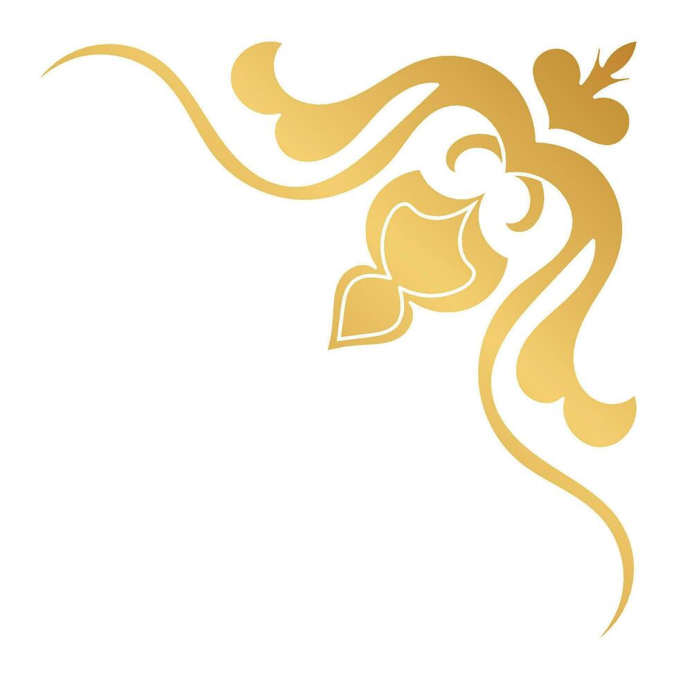 Gold Jahrgang Barock Ecke Ornament retro Muster Antiquität Stil Akanthus. dekorativ Design Element Filigran Kalligraphie. Sie können verwenden zum Hochzeit Dekoration von Gruß Karte und Laser- Schneiden. vektor