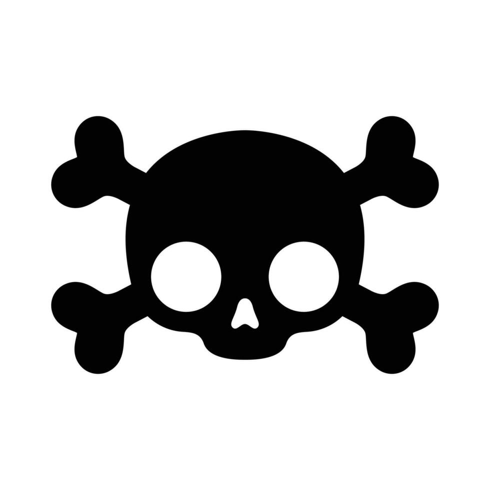Schädel gekreuzte Knochen Symbol Vektor Halloween Logo Pirat Symbol Knochen Geist Charakter Karikatur Illustration Gekritzel Design