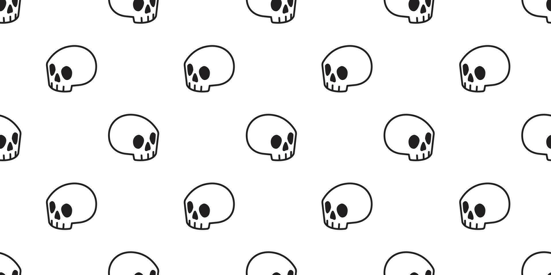 skalle halloween sömlös mönster vektor ben spöke scarf isolerat upprepa tapet bricka bakgrund tecknad serie klotter illustration design