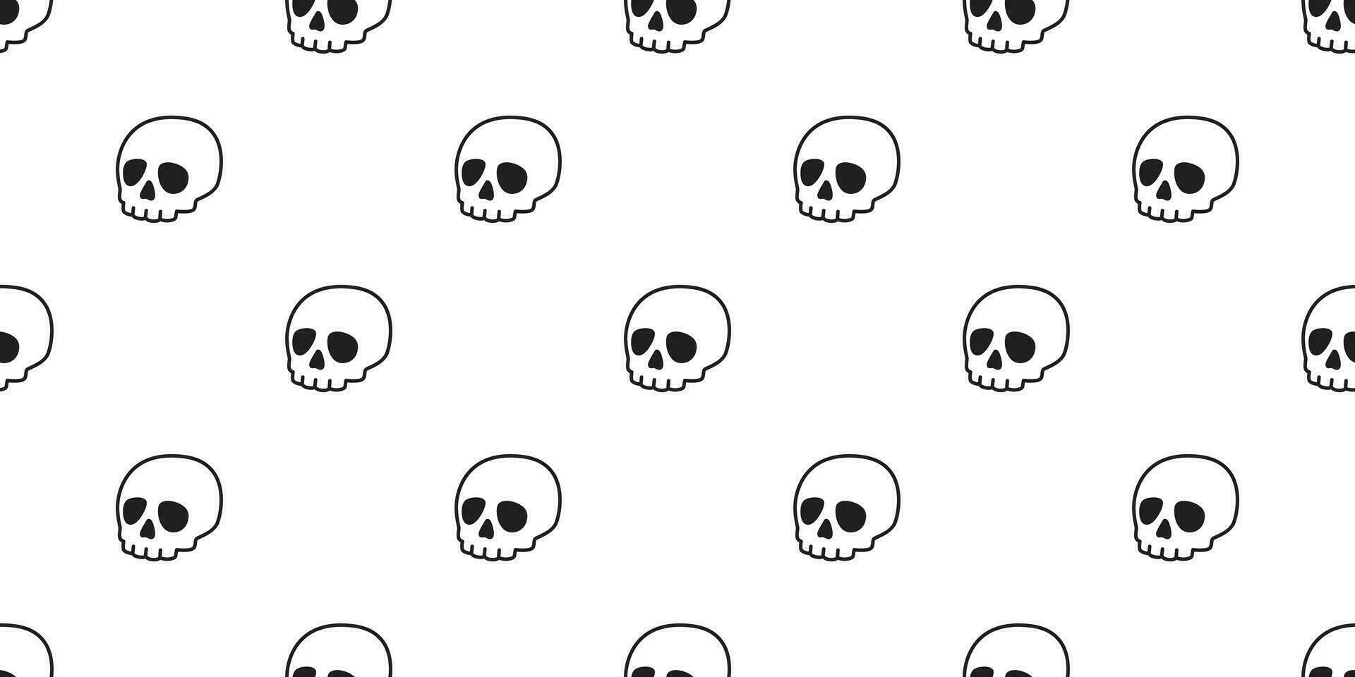 skalle halloween sömlös mönster vektor pirat symbol ben spöke scarf isolerat bricka bakgrund upprepa tapet tecknad serie klotter illustration design