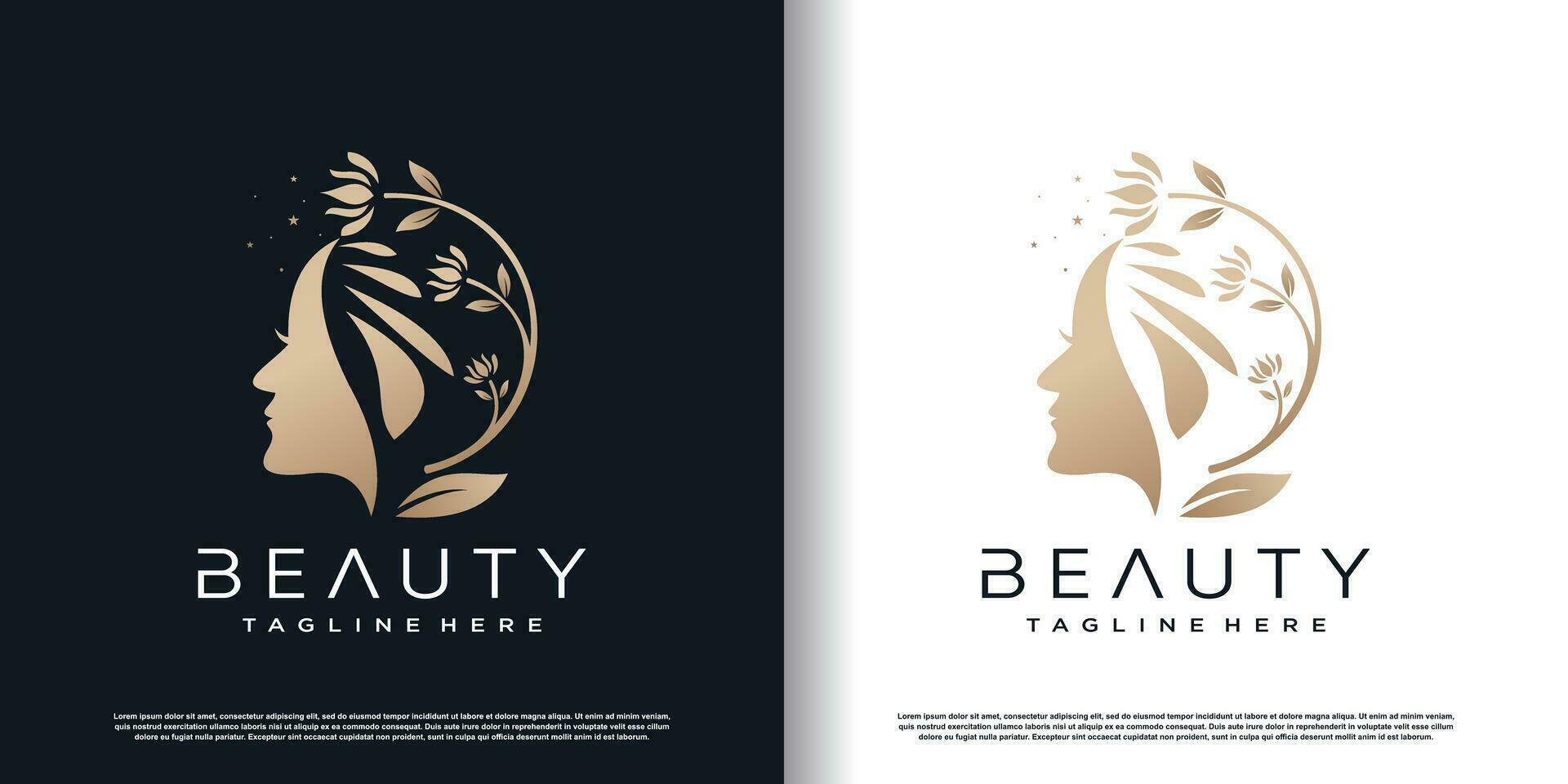 Beauty-Frauen-Logo mit kreativem, einzigartigem Konzept-Premium-Vektor vektor