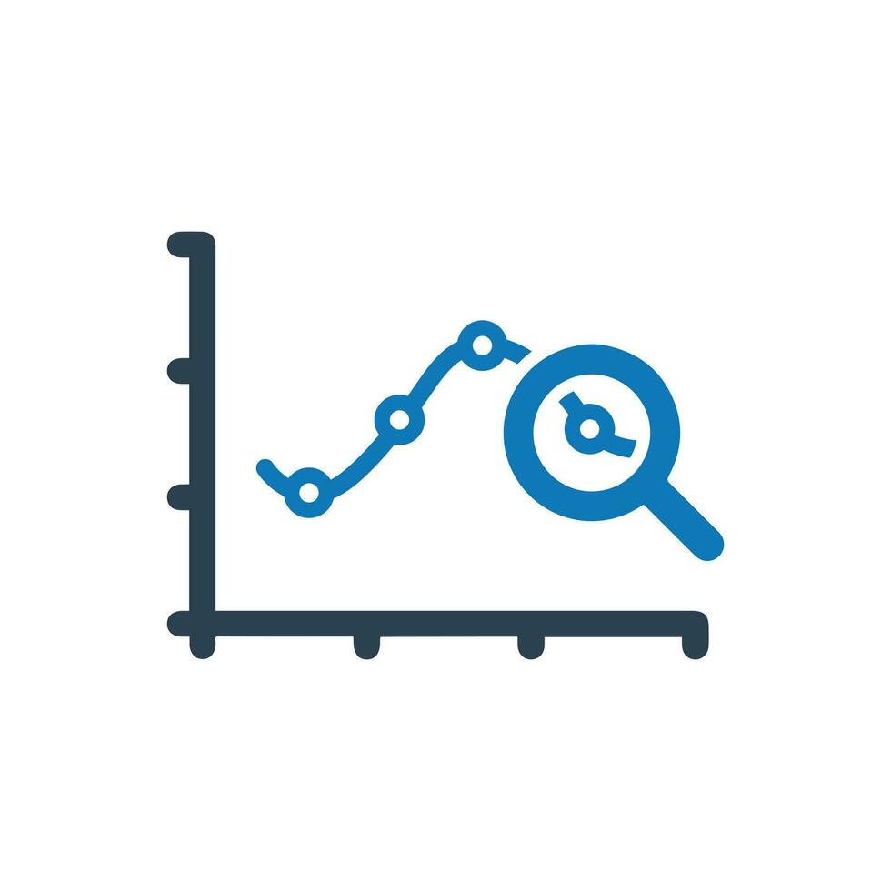 Vergrößerung Glas Analysieren Daten Symbol vektor