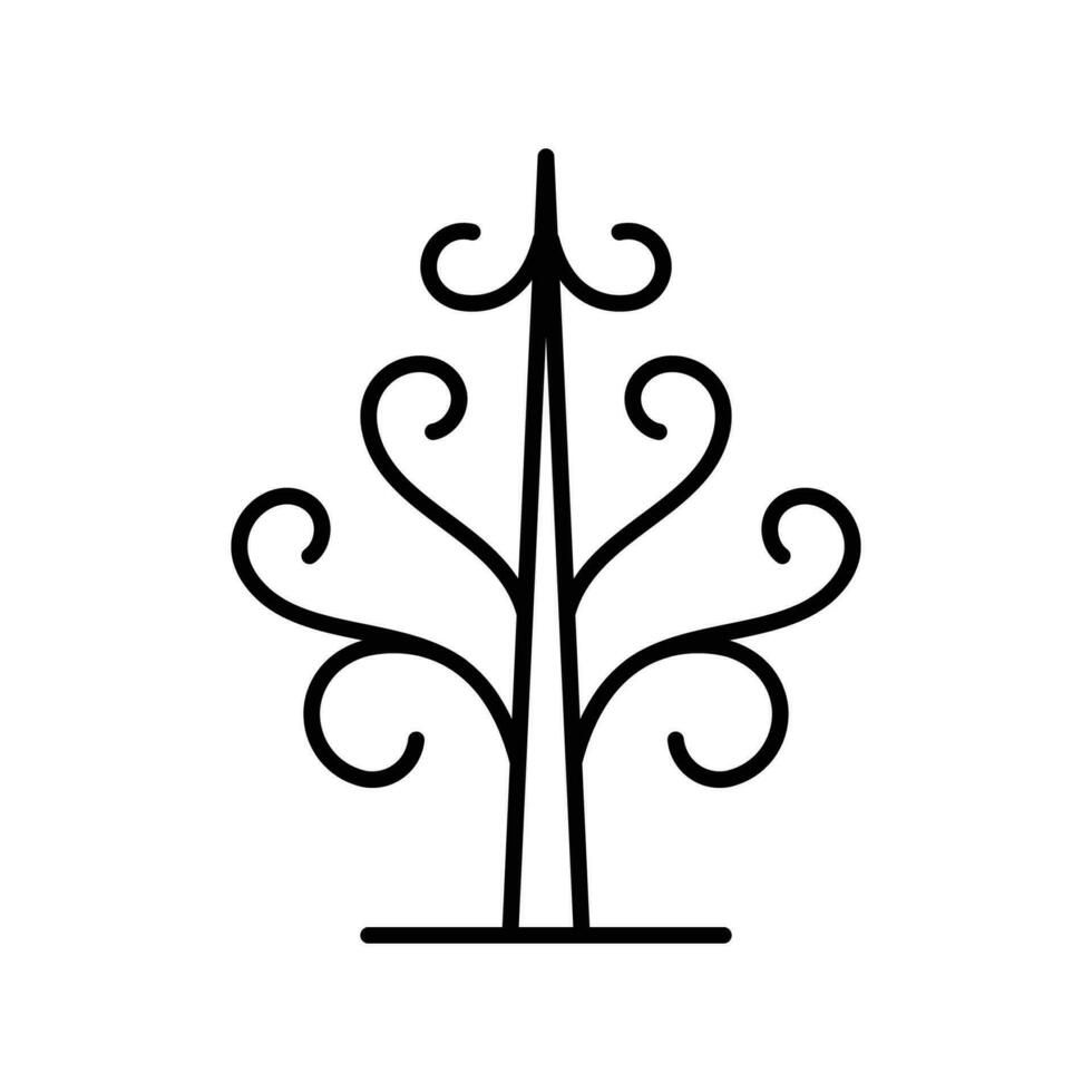 död- träd ikon. enkel översikt stil. torr träd, bladlös, trunk, gammal trä, natur begrepp. tunn linje symbol. vektor illustration isolerat.