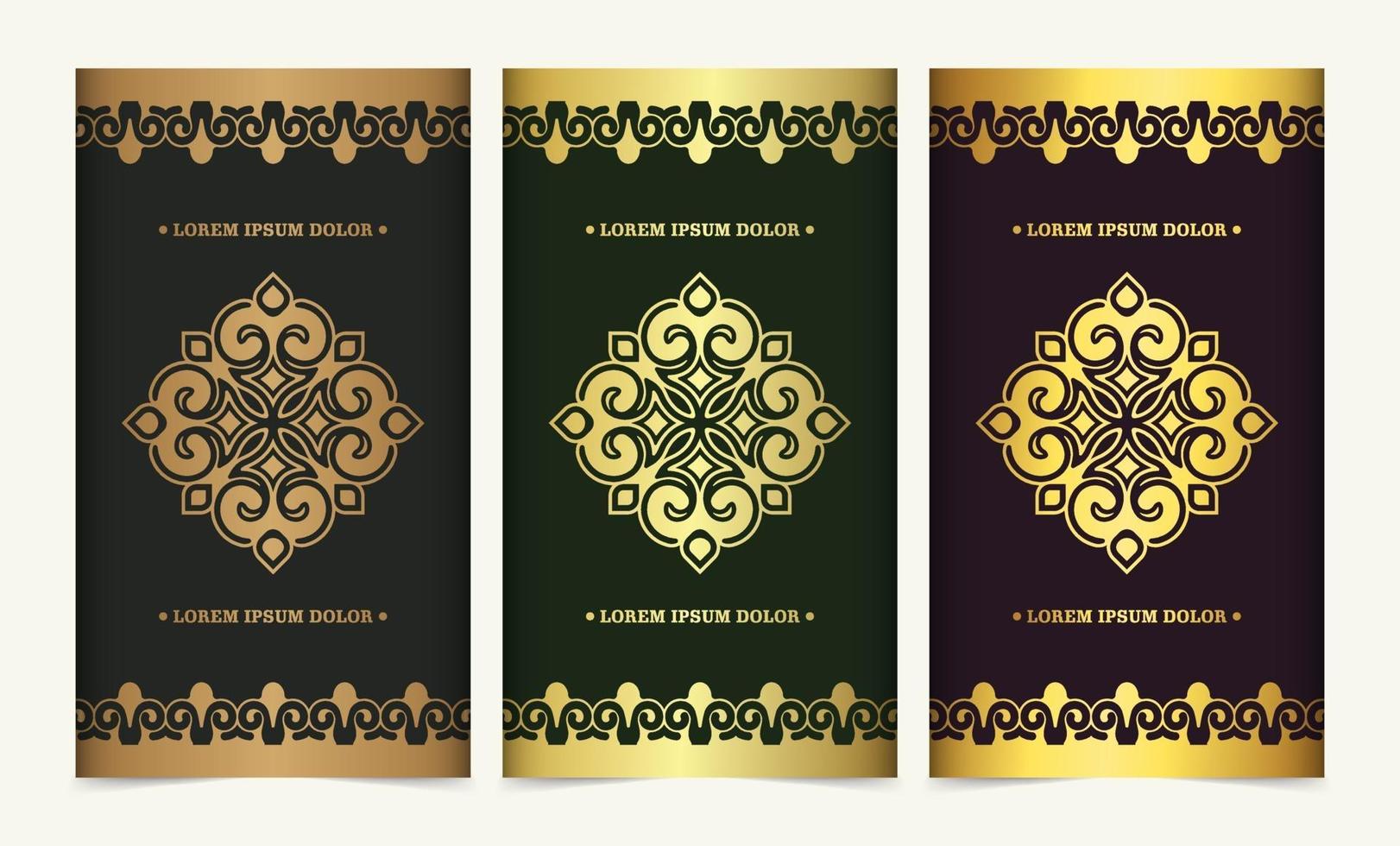 Luxus Mandala dekorative Karte in Goldfarbe vektor