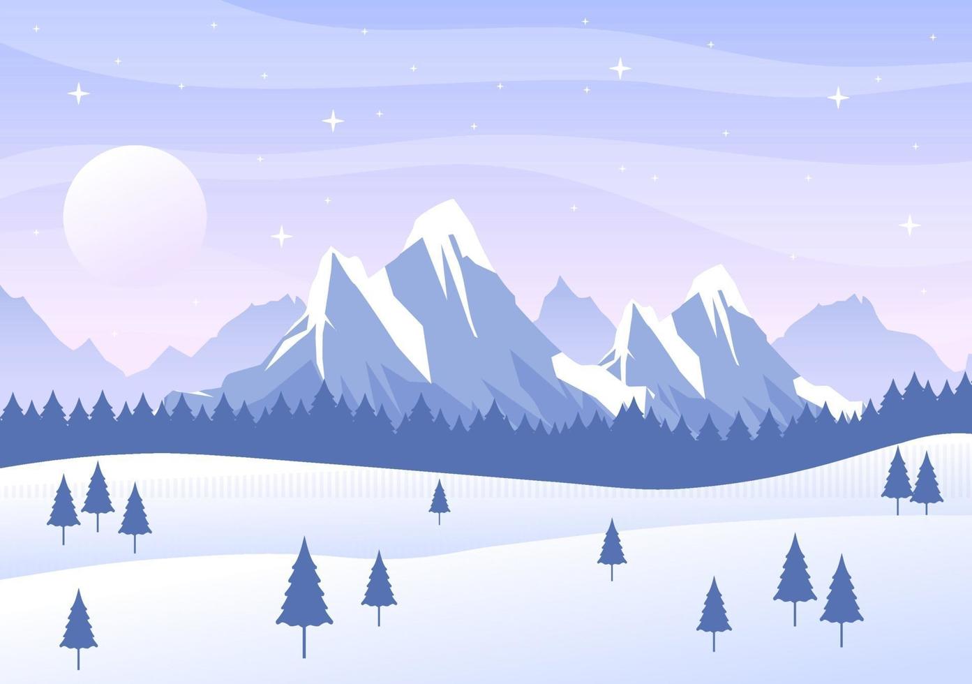 Weihnachtswinterlandschaft und Neujahrshintergrundvektorillustration vektor