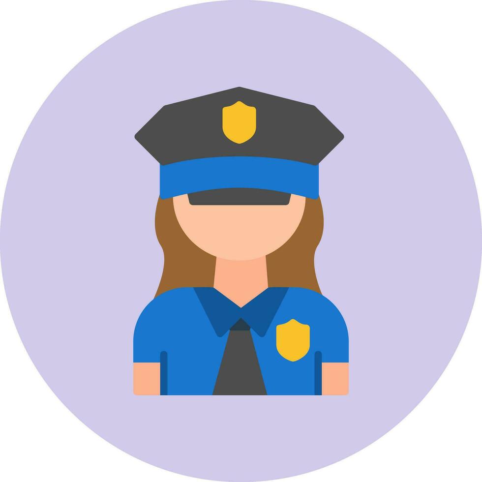 poliskvinna vektor ikon