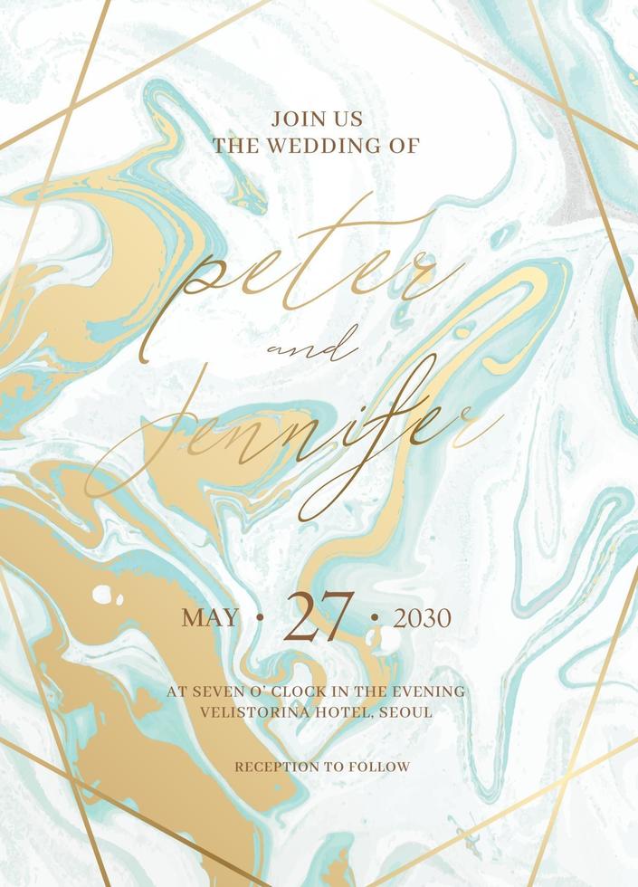 marmor bröllop inbjudningskort set. vektor
