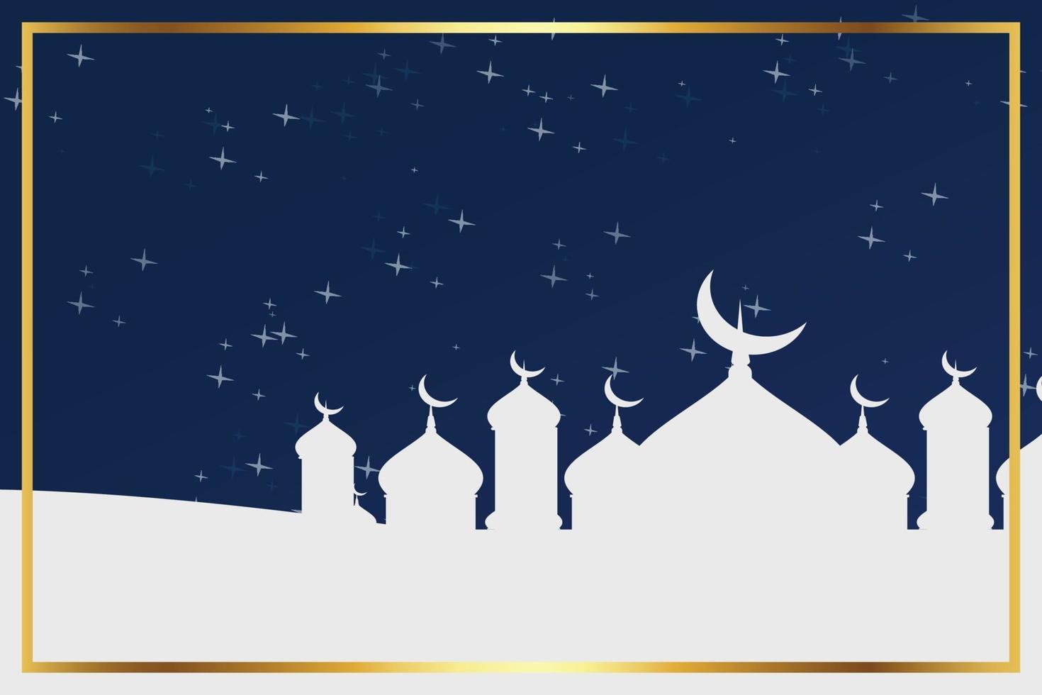 islamisk bakgrund med msoque och måne vektor