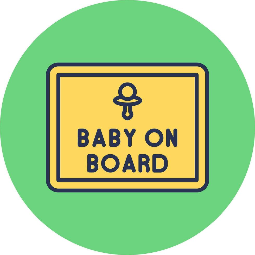 bebis på styrelse vektor ikon