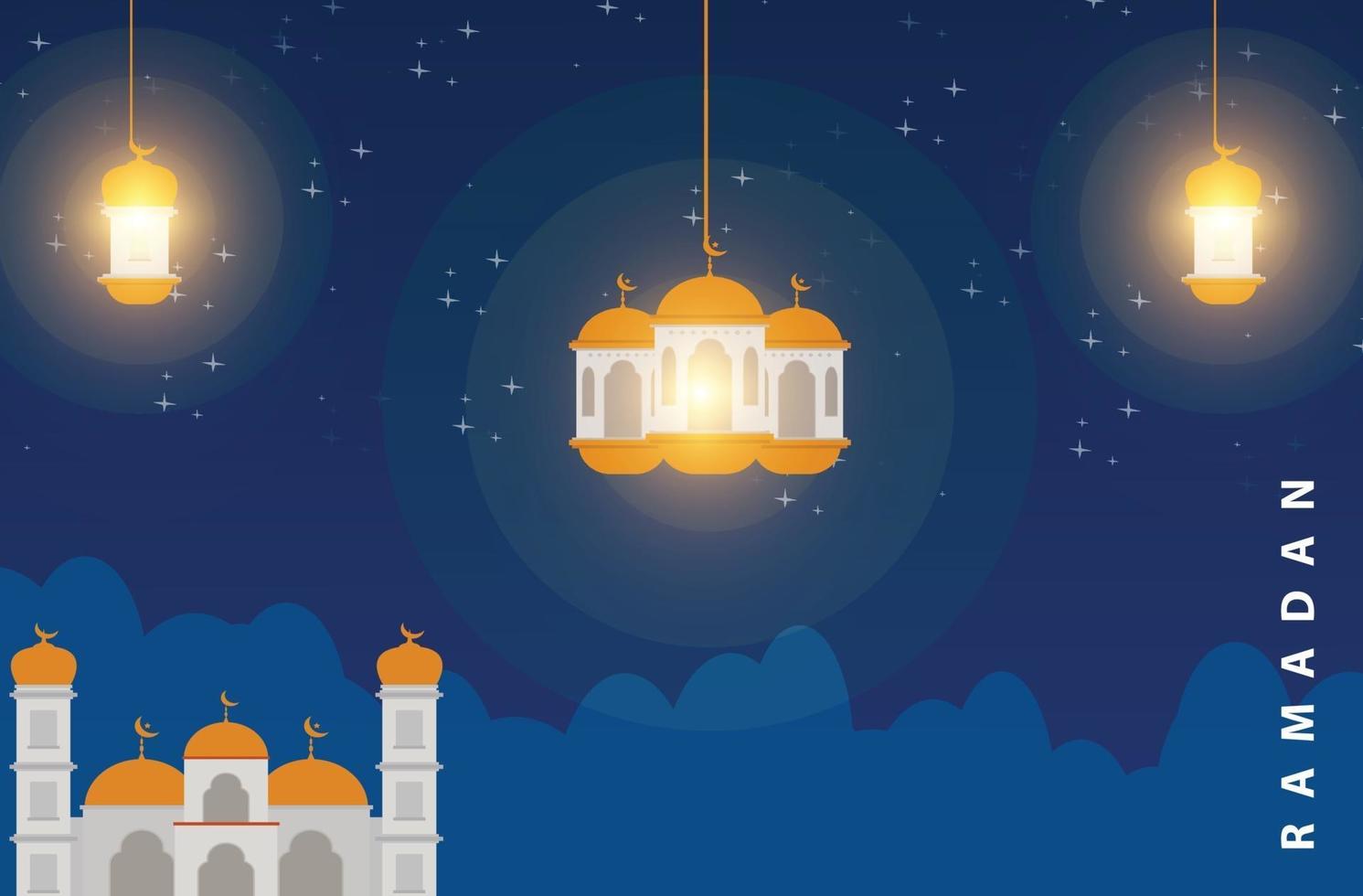 Hintergrund islamischer Ramadan Kareem Vektordesign kostenloser Download vektor