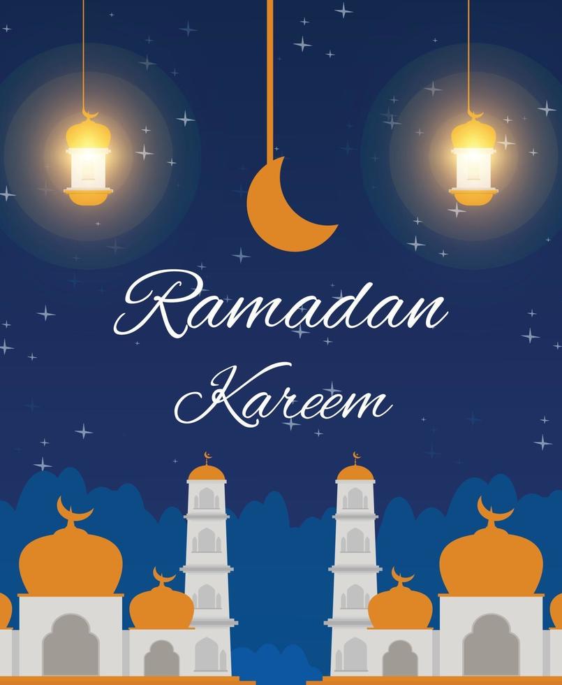 Hintergrund islamischer Ramadan Kareem Vektordesign kostenloser Download vektor