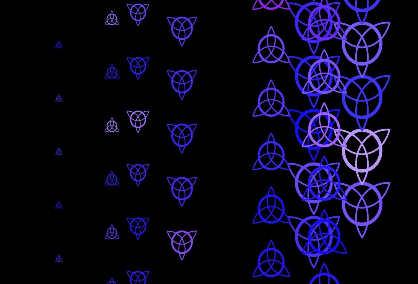 dunkelvioletter Vektorhintergrund mit Mysteriumsymbolen. vektor