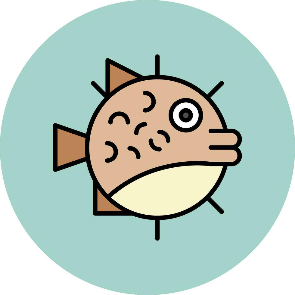 puffer fisk vektor ikon