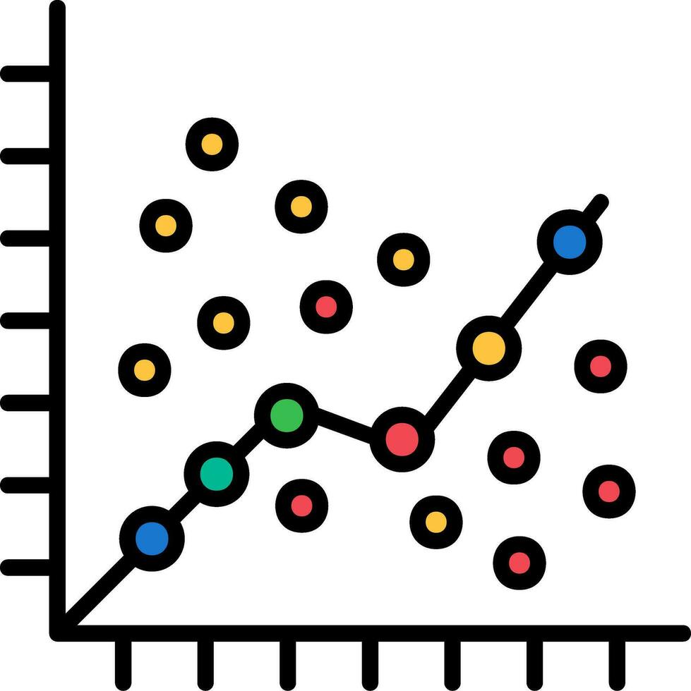 linjär regression vektor ikon